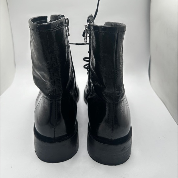 Black Leather Lace-Up Boots - Picture 6 of 10